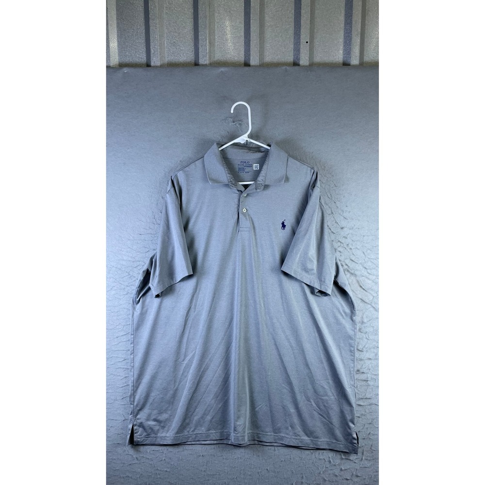 Polo Ralph Lauren Polo Shirt Mens XL Gray Excellent Performance Short Sleeve